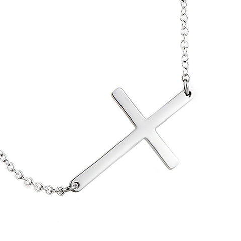 Collar con colgante de cruz infinita de plata de ley para mujeres, niñas y niños