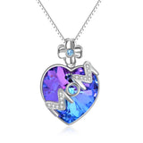 Sterling Silver Heart Necklace Crystals from Crystal, Jewelry with Gifts Package