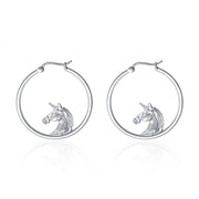 Unicorn Pendant Necklace Jewelry GiftsSterling Silver Gift  Unicorn Hoop Earrings