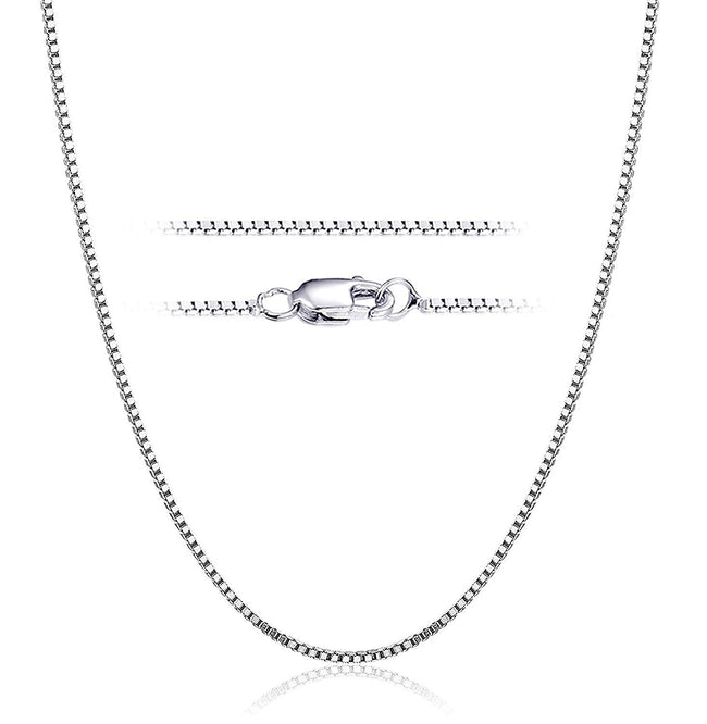925 Sterling Silver 1 mm Box Chain Necklace
