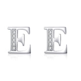 Initial Earrings in 925 Sterling Silver with Cubic Zirconial 26 Letter Alphabet Jewelry for Women Teen Girl