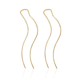 Sterling Silver Threader Earrings,Teardrop\Cross\Line\Ear Cuff Threader Earrings for Women Girls Ear Line