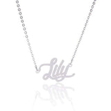 "Lily Style"-Copper/925 Sterling Silver Personalized Classic Name Necklace Adjustable 16”-20”