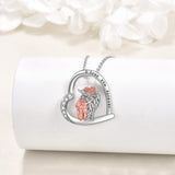 Highland Cow Necklace 925 Sterling Silver Mother Kids Cow Pendant