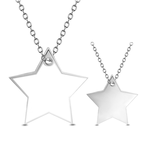 STAR PERSONALIZED PHOTO ENGRAVED PENDANT NECKLACE