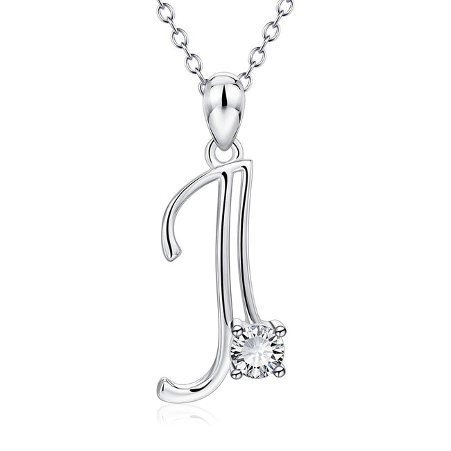 Initial Necklace 925 Sterling Silver Letters 26 Alphabet Pendant Necklace