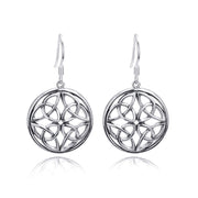 Drop Earrings Celtic knot drops in oxidized sterling silver