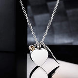 Custom Messages Ashes Urn Pendant Necklace S925 Sterling Silver Heart-Shaped Cremation Jewelry