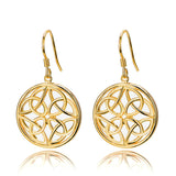 925 Sterling Silver Celtic Knot Round Drop Earrings