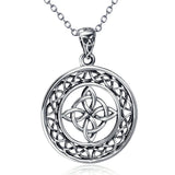Celtic Knot Luck Vintage Sterling Silver Pendant Necklace 18"