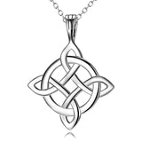 Irish Celtic Knot Pendant Necklace Infinity Love Sterling Silver Cubic Zirconia Jewelry 18" Celtic Knot Necklace