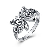 Sterling Sliver Butterfly Ring Celtic Skull Jewelry Gifts for Women