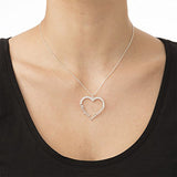 Copper/925 Sterling Silver Personalized Classic Heart  Name Necklace with Two Names-Adjustable 16”-20”