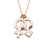 925 Sterling Silver Personalized Simple Gender Symbol Necklace Adjustable 16”-20”