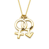 925 Sterling Silver Personalized Simple Gender Symbol Necklace Adjustable 16”-20”