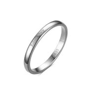 Copper/925 Sterling Silver Personalized Thin BandEngraved Ring