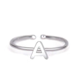 Copper/925 Sterling Silver Personalized Initial Ring Alphabet Letter