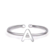 Copper/925 Sterling Silver Personalized Initial Ring Alphabet Letter