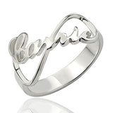 Copper/925 Sterling Silver Personalized Infinity Nameplate Ring