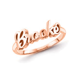 Copper/925 Sterling Silver Personalized Script Letters Name Ring