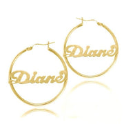10K/14K Gold Personalized Hoop Name Earrings Made with Any Name