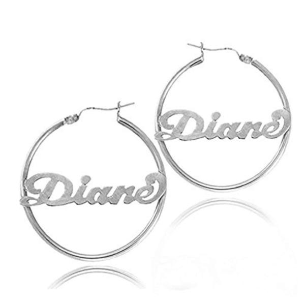 10K/14K Gold Personalized Hoop Name Earrings Made with Any Name