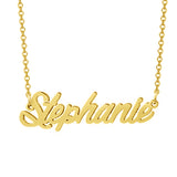 "Stephanie"-Copper/925 Sterling Silver Personalized Classic Name Necklace Adjustable 18”-20”