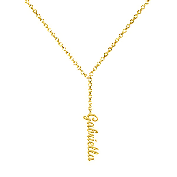 Galriella - 925 Sterling Silver Personalized Vertical Name Necklace Adjustable 18”-20”