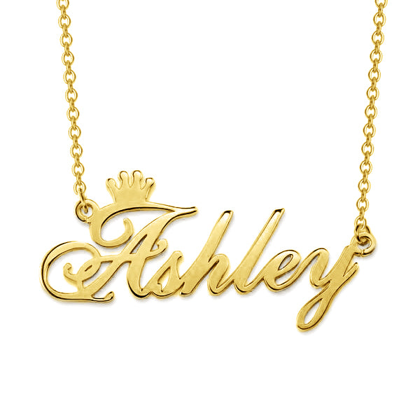 Ashley - Personalized Name Necklace With  Crown
