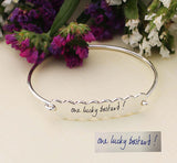 925 Sterling Silver Signature Personalized Engraving Eternity Heart Bangle