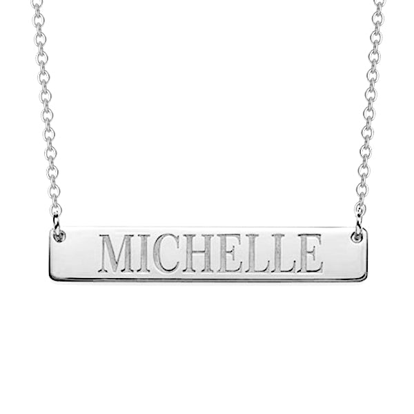Copper/925 Sterling Silver Personalized Bar Necklace  Adjustable 18”-20”