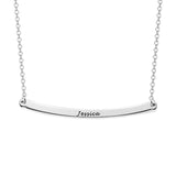 Copper/925 Sterling Silver Personalized Curved Bar Necklace Adjustable 16”-20”