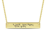 Copper/925 Sterling Silver Personalized  Handwriting Necklace Adjustable 16”-20”