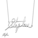 Copper/925 Sterling Silver Personalized  Signature Necklace  Adjustable 16”-20”