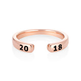 Stacking Open 925 Sterling Silver Personalized Ring Engraved Name Ring