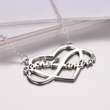 Infinity Love Copper/925 Sterling Silver Personalized Couple Name Necklace Adjustable 18”-20”