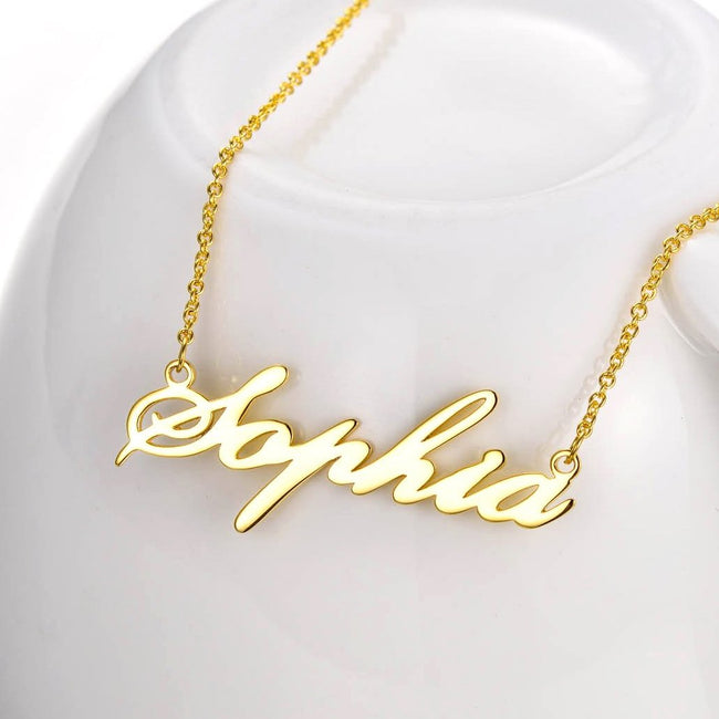Sophia - 925 Sterling Silver/10K/14K/18K Personalized Adjustable 18”-20” Name Necklace