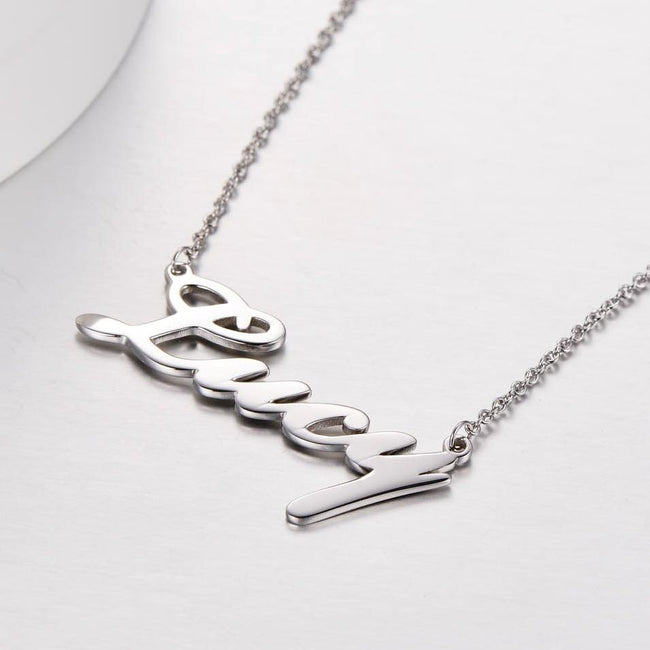 Lucy - 925 Sterling Silver Personalized Classic Name Necklaces Adjustable Chain 16”-20"