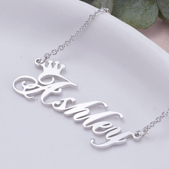 Ashley - Personalized Name Necklace With  Crown