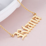 Riana - 925 Sterling Silver Personalized Old English Font Name Necklace Adjustable 18”-20”