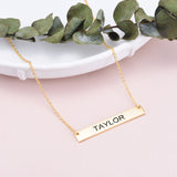 Copper/925 Sterling Silver Personalized Bar Engraved Necklace Adjustable 18”-20”