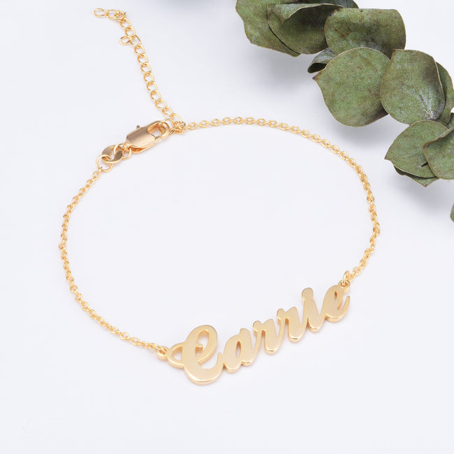 Carrie-Copper Personalized Name Bracelet Adjustable 6”-7.5”