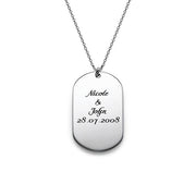 Copper/925 Sterling Silver Personalized Dog Tag Necklace