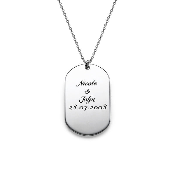 Copper/925 Sterling Silver Personalized Dog Tag Necklace