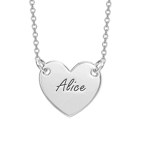 925 Sterling Silver Personalized Engraved Heart Necklace Adjustable 16-20"