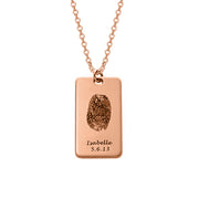 Copper/925 Sterling Silver Personalized Fingerprint Dog Tag Necklace