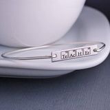 Rectangle 925 Sterling Silver Personalized Engraved Bangle