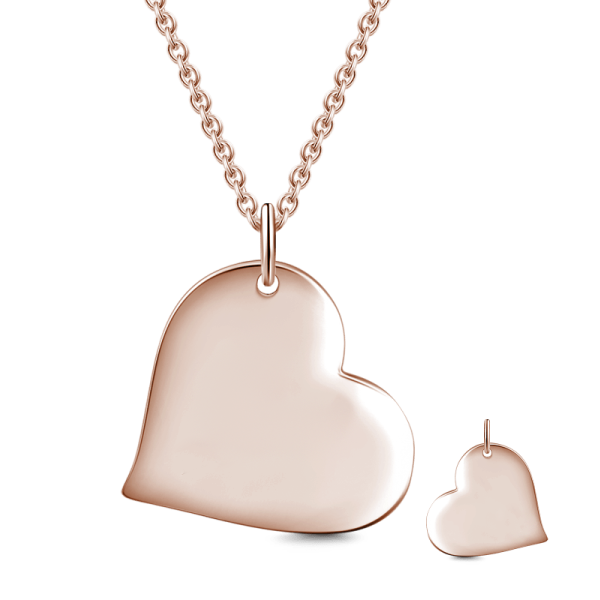 Forever In My Heart - Copper/925 Sterling Silver Personalized Love Heart Necklace Adjustable 16”-20”