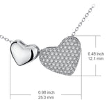 925 Sterling Silver Heart By Heart Shinning Zircon Necklace