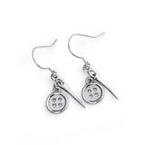 925 Sterling Silver Button Needle Drop Earrings for Women Daughter Girlfriend